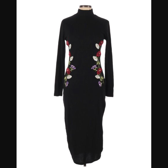 ASOS Design Curve Embroidered Rib Midi Bodycon - Picture 5 of 11